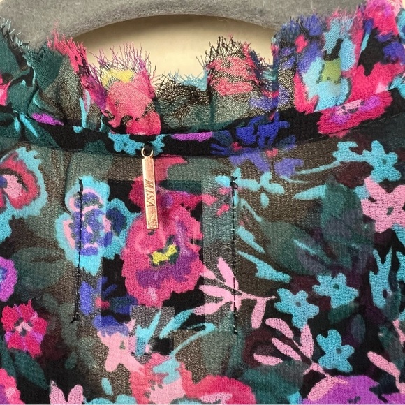 MISA Los Angeles Gemstone Garance Chiffon Blouse Gemstone Floral - Picture 6 of 9